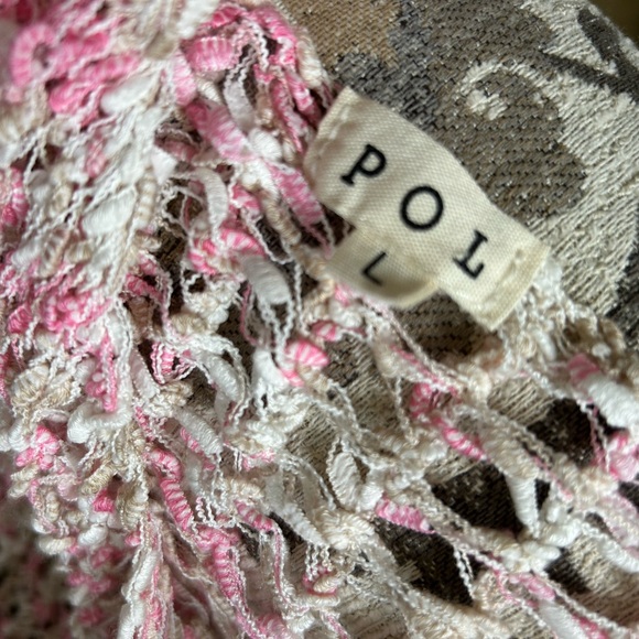 POL Pink and Cream Crochet Oversized Sweater - Picture 9 of 11